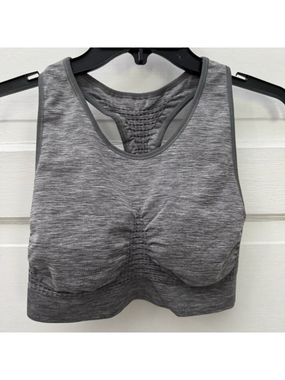 Sweaty Betty Stamina Sports Bra Womens L Gray Seamless Racerback Medium Impact
